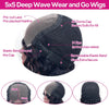 Deep Wave Glueless Wig Human Hair Ready To Wear And Go PrePlucked For Women Precut 6x4 Closure Curly Lace Front Wigs On Sale