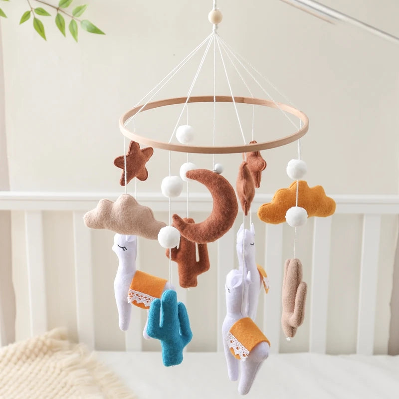 Baby-Kinderbett-Mobile-Rassel-Spielzeug 0-12 Monate Säugling Weicher Filz Teddy Samt Rosa Bär Bettglocke Hängendes Spielzeug Halterung Babybett Mädchen Spielzeug