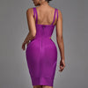 Lila Bandagenkleid 2022 Neues Damen-Bodycon-Kleid Elegant Sexy Neckholder-Abendclub-Partykleid Hochwertige Sommer-Outfits