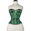 Women Abdomen Corset Crops with Bra Shiny Rhinestone Transparent Breathable Mesh Hand Made Bodices Push Up Bustiers Custom Made