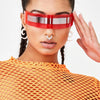Futuristic Narrow Visor women Sunglasses Laser Eyeglasses Personality Mirrored Lens Eyewear Glasses integrated Men sun glasses