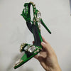 2024 Luxury Rhinestone Pointed Sandals Prom Super High Heel Sandals Slim Heel Dress Show Sandals Oversized 34-43 Women's Shoes