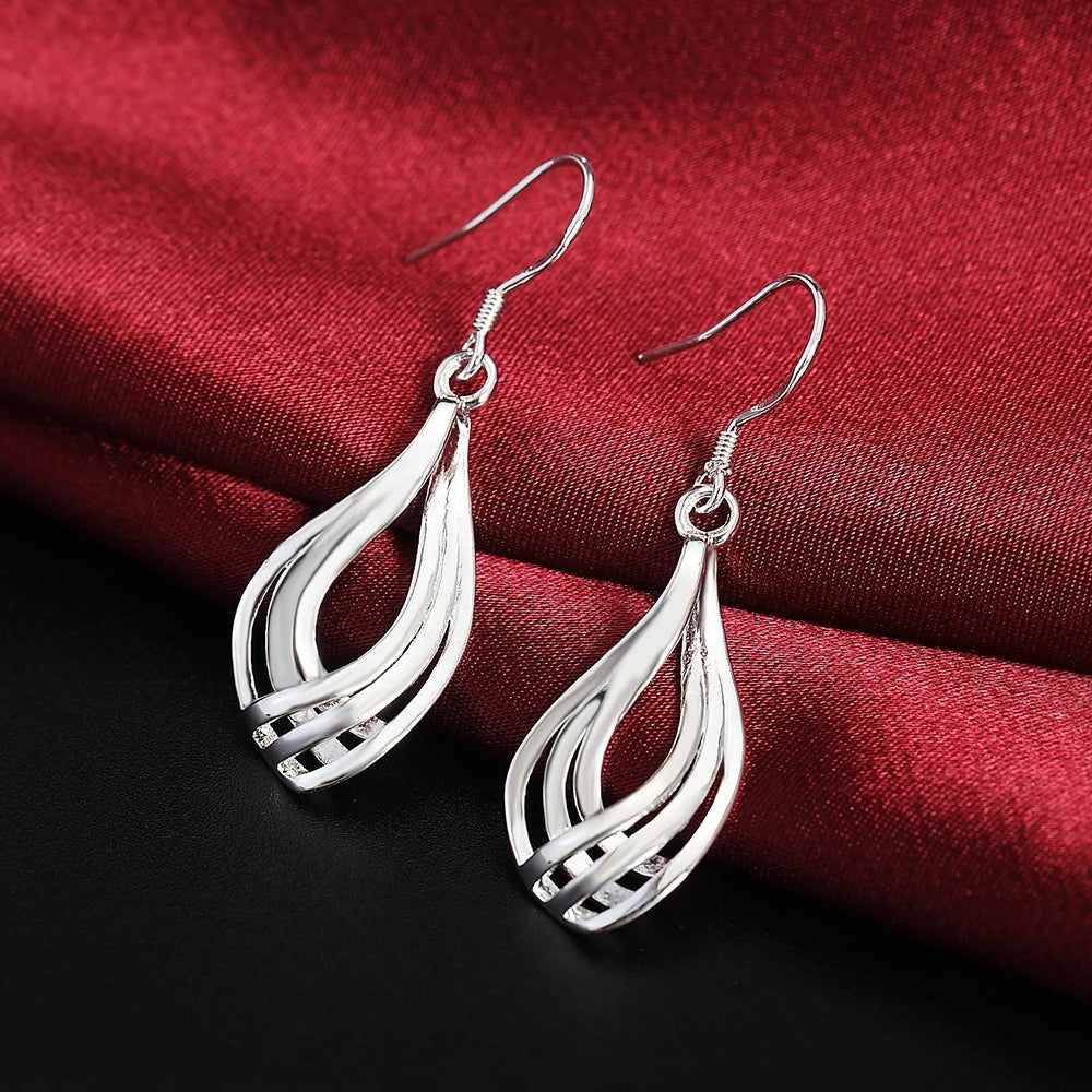 Top Quality 925 Sterling Silver Earrings Simple Round Circle Hoop Earrings For Woman Fashion Wedding Engagement Charm Jewelry