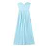Pure sexy French high-end tube top one-shoulder dress female long seaside holiday pleated skirt
