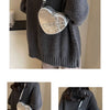 Vintage Y2K Kleine Kettennieten-Umhängetasche Herzförmige Geldbörse Handtasche Rotes PU-Leder Gothic Tote Bag Mode Frauen Umhängetasche