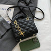Quilted Pattern Solid Color Pu Handbag With Pendant Decoration, Versatile Noble Women's Crossbody Bag, Fashionable Handbag