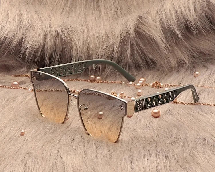 2024 neue Top-Luxus-Mode-Sonnenbrillen für Damen im trendigen Street Style, hochwertige Anti-Ultraviolett-Sonnenbrillen (DS-8829)
