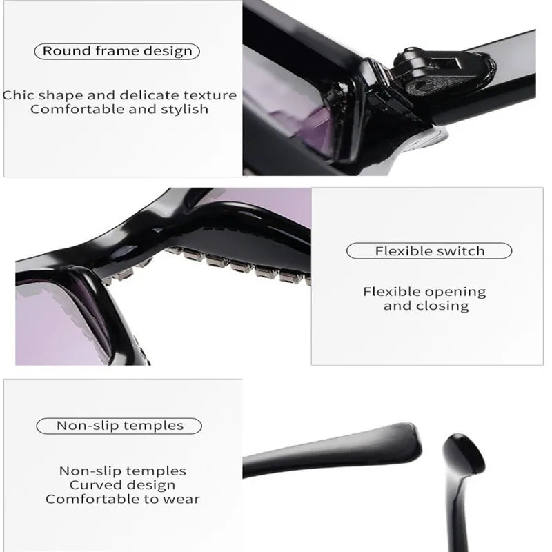KLASSNUM Luxuriöse Cat-Eye-Sonnenbrille für Damen und Herren, modische Diamant-Dreieck-Marken-Designer-Glitzer-Sonnenbrille UV400 Shades Brille