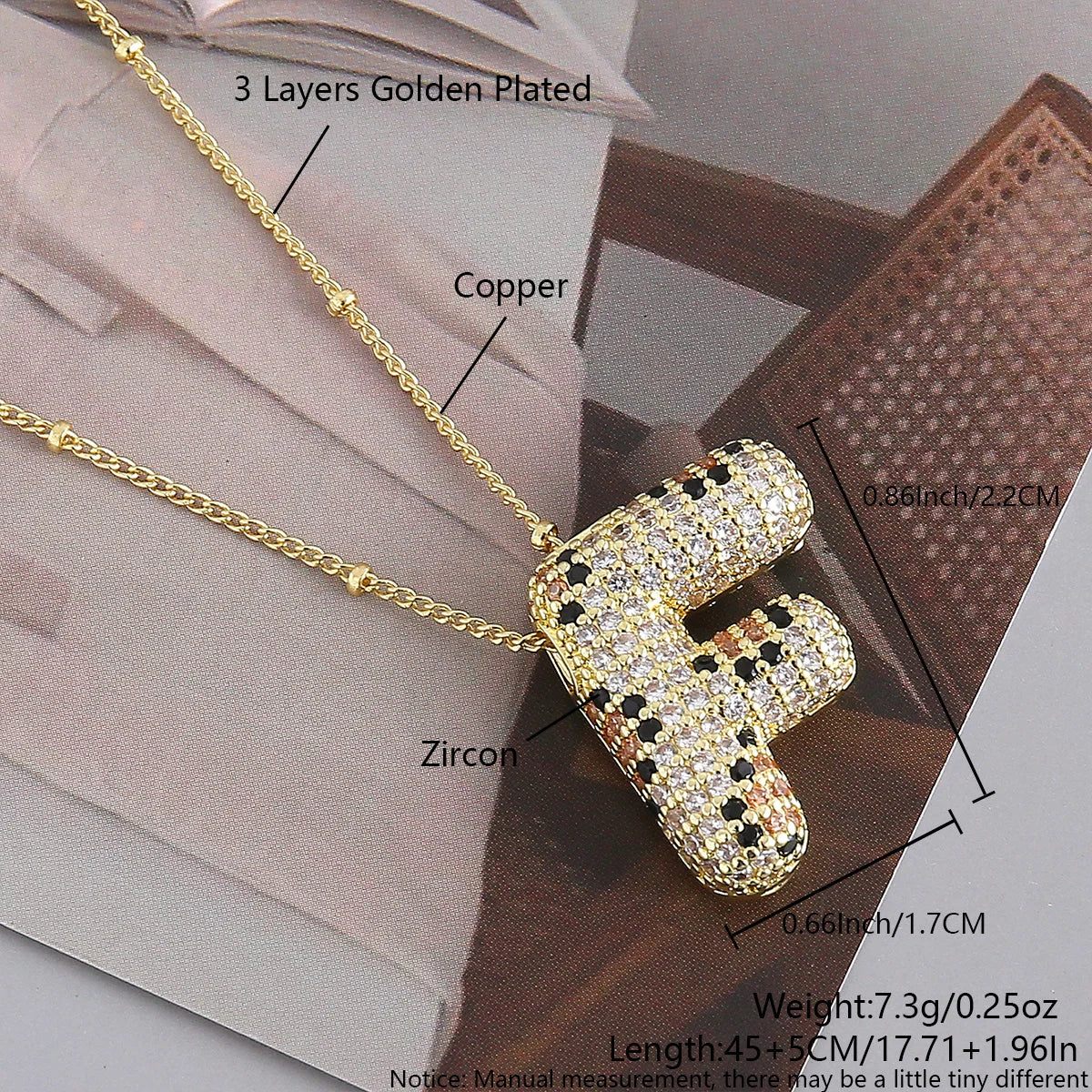 MHS.SUN Neue Leopard Bubble Buchstabenkette Vergoldet Chunky Bubble Zirkon 26 Initialen Anhänger Halskette Frauen Modeschmuck