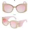 Oversized Cat Eye Sunglasses Women 2024 Luxury Brand Designer Punk Round Sun Glasses For Ladies Trendy Big Frame Eyewear UV400