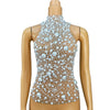 Nightclub Big Pearls Bandage Top Collection Party Shiny Rhinestones Sexy  Backless Singer Dancer Show Party Show Costume dazhu