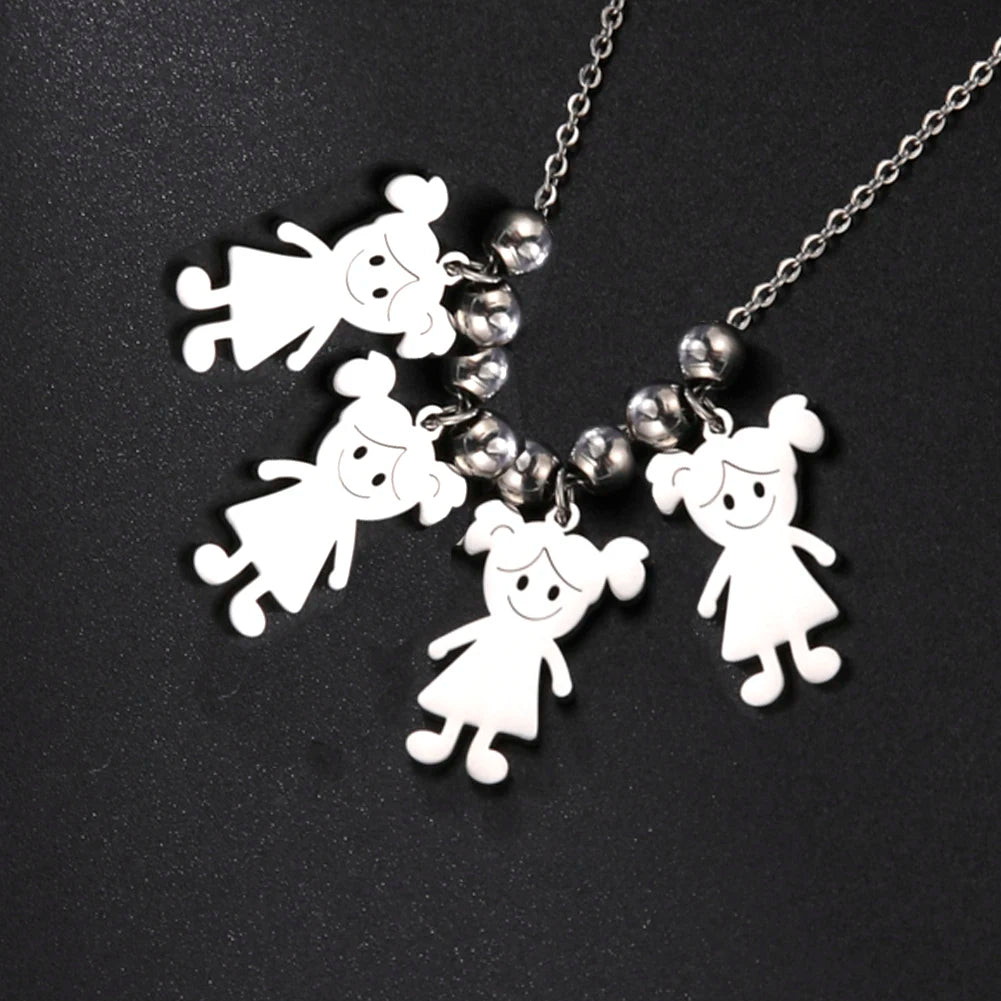 Couple Friend Personalized Necklace Custom Chain Name Mother Father Family Gift For Women Men Stainless Steel Pendant Jewelry