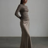 Wolfeel Freizeit Satin Damenrock Frühling Sommer Mode Locker Hoher Bund Maxi Röcke Elegant Einfacher Satin-Fischschwanzrock