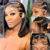 Bob Perücke Echthaar 13X4 Lace Front Perücke 180% Dichte Kurze Glatte Frontale Bob Perücke Transparente Spitze Vorgezupft Mit Babyhaaren