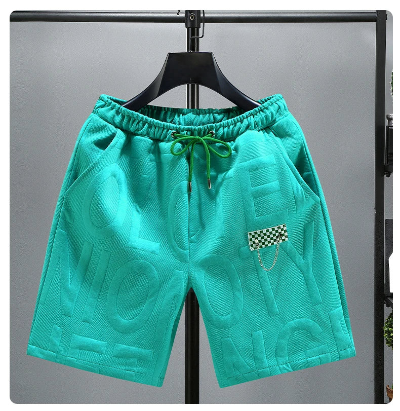 Neue Mode gestrickte Shorts Herren Bequemer elastischer Bund Kleidung Männliche atmungsaktive kurze Hosen Übergröße