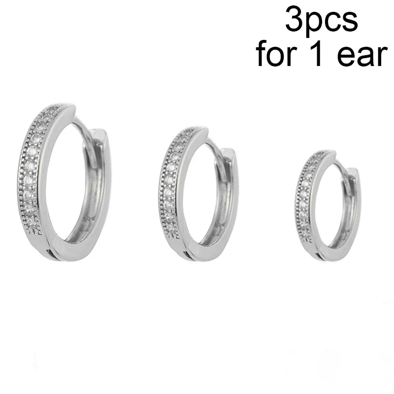 CRMYA Gold Silber gefüllt 16mm 14mm 12mm Blumen baumelnde Ohrringe Zirkonia Creolen für Damen Mädchen Schmuck Großhandel