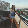 Camisole Dress Sexy Sleeveless Women Denim Dresses Solid Spliced Sheath Slim Washed Distressed 2025 Summer Wrap Buttocks