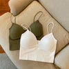 Knitted Binder Chest Woman Tops Spaghetti Strap Corset Crop Camis With Built in Bras Korean Fashion Woman Vest Camisole