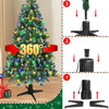 Christmas Tree with 300 Lights Artificial Xmas Tree with 360 Rotation Design LED Warm Multicolor Lights Xmas Tree Holiday Decor