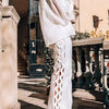 Wmstar Zweiteiliges Set Damen Übergröße Hohl Sexy Jugendlich Alltag Weich Langarm Mode Hosen Weites Bein Großhandel Dropshipping