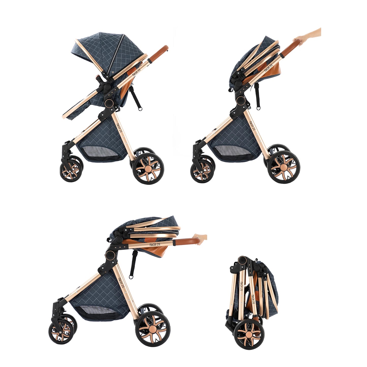 Kinderwagen 3 in 1 Kinderwagen für Babys, leichte Buggys, Babykutsche, ISOFIX BASIS, Baby Reisekinderwagen, Neugeborenenkinderwagen
