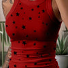 Summer Basic Elastic Tank Top Digital Printing T-shirt Women's O Neck Racerback Sexy Tank Top Stripe Print Sleeveless Tank Top