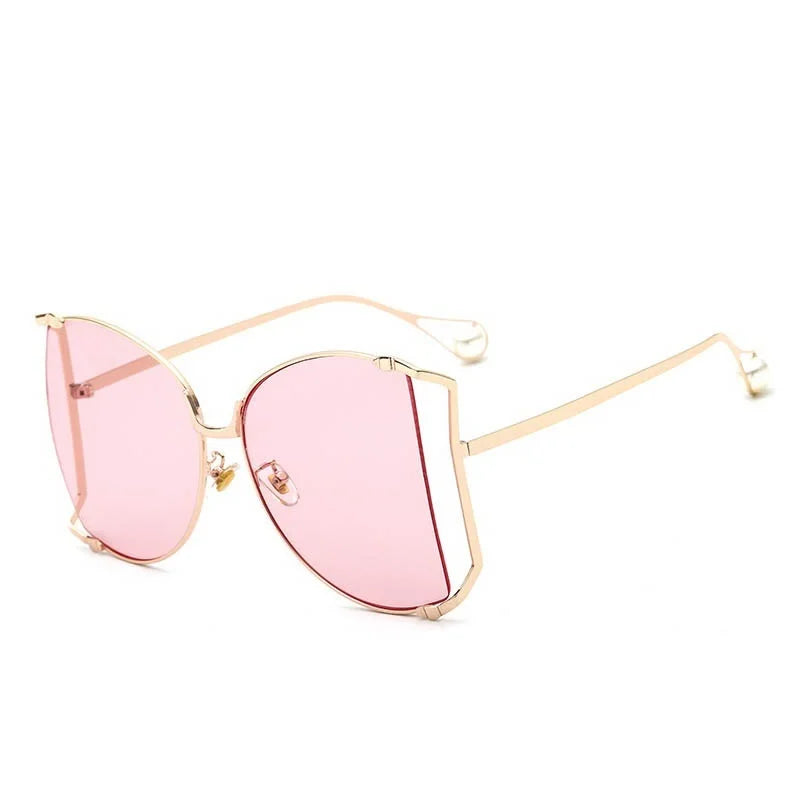 Fashion Model Ocean Gelb Quadratische Sonnenbrille Damen Luxusmarke Oversized Shades Perle Chic Sonnenbrille für Damen Herren Oculos