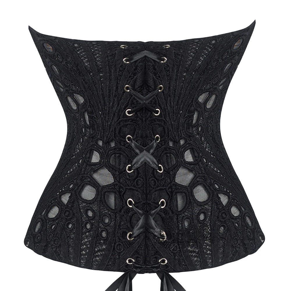 Hollow Out Corset Tops Irregular Hem Fishbone Underbust Top Slim Bandage Shapewear Bustier Korset Costumes Evening Party Corset