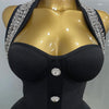 2025 Women Black Sexy Off the Shoulder Shinning Crystal Bodycon Bandage Long Dress Gloves Elegance Celebrate Evening Party Dress