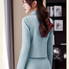 Solid Suits for Women 2024 Spring Fashion Office Ladies Long Sleeve Double Breasted Short Tops Chic Slim High Waisted Pant Suits