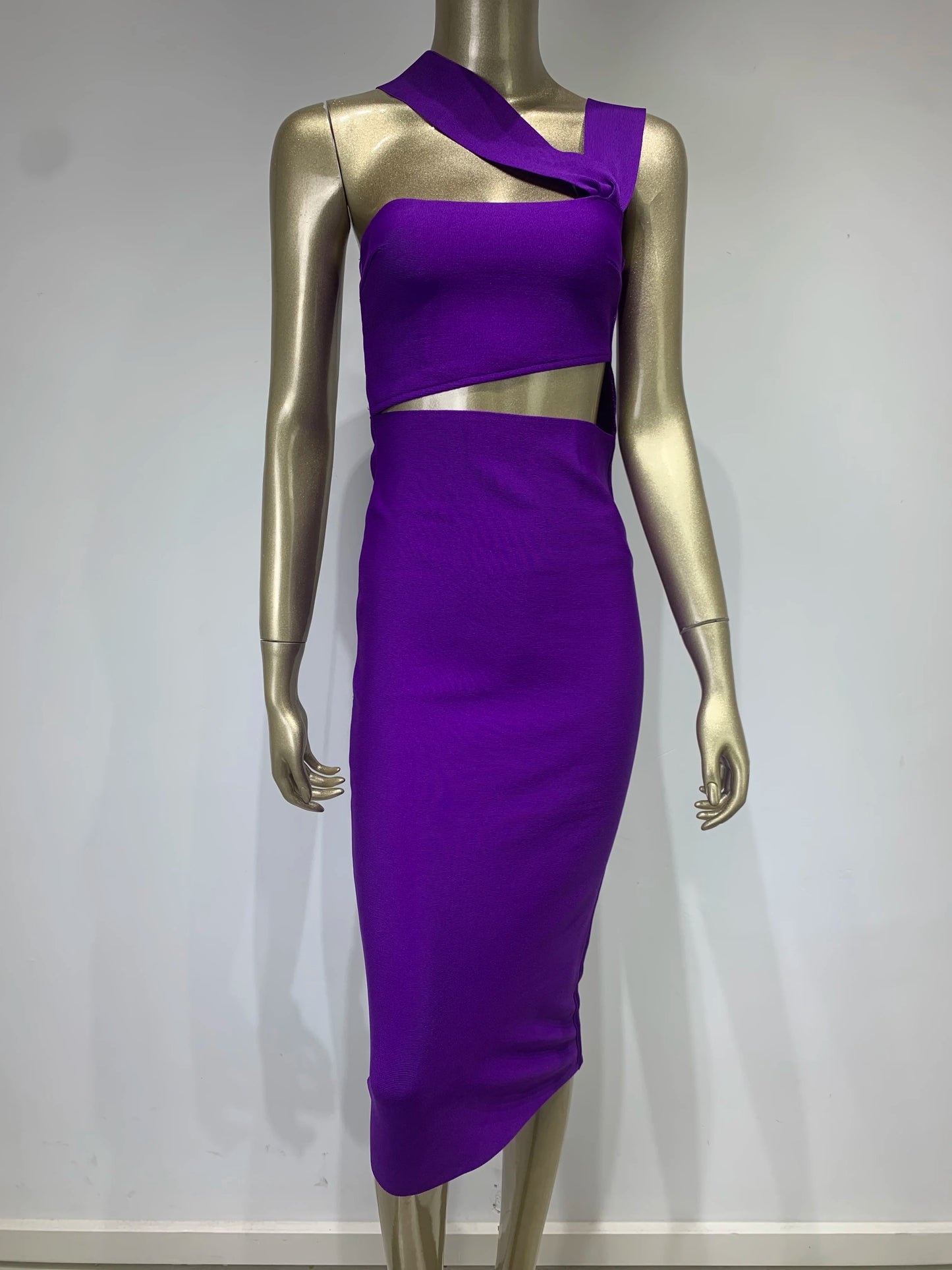 Damen Sommer sexy ausgehöhltes braunes Midi knielanges Bodycon-Bandagekleid 2023 Designer elegantes Abendpartykleid Vestido