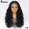 Latisha 13X6 HD Synthetische Spitzenfrontperücke lockig vorgezupfte Lace-Frontal-Perücke mit Pony für Damen, Highlights mit Babyhaar, 24 Zoll