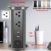 Motorized Lifting Pop Up Tower Power Outlet Hidden Mounted Kitchen Worktop USB Type C Socket with Speaker Wireless Charging