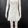 Elegant Womens White Floral Chic Mini Dress Patchwork Pleated Short Dresses Casual Black Evening Party Dresses Birthday Summer