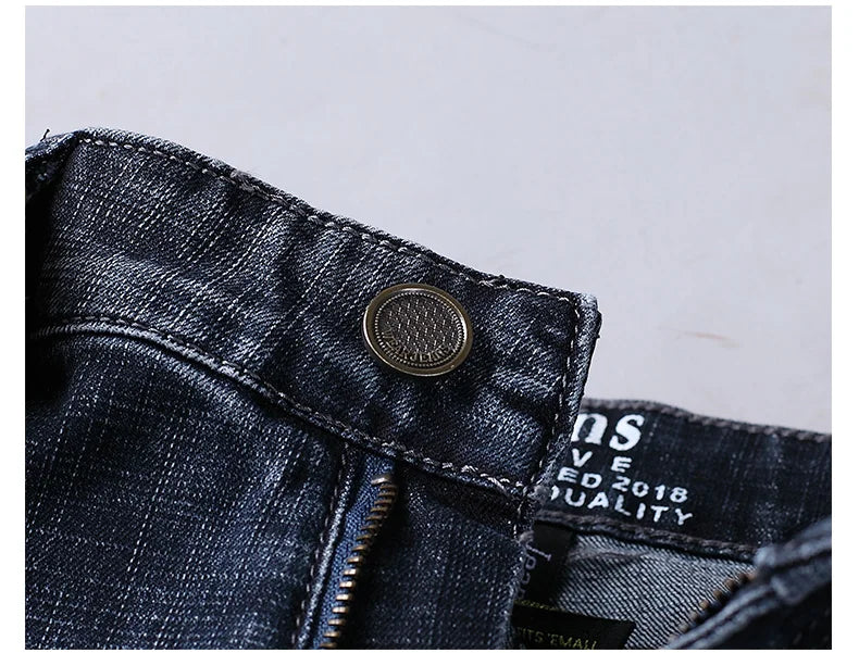 Wthinlee Neue Business Herren Jeans Casual Gerade Stretch Mode Klassische Blau Schwarz Arbeit Denim Hosen Männliche Marke Kleidung