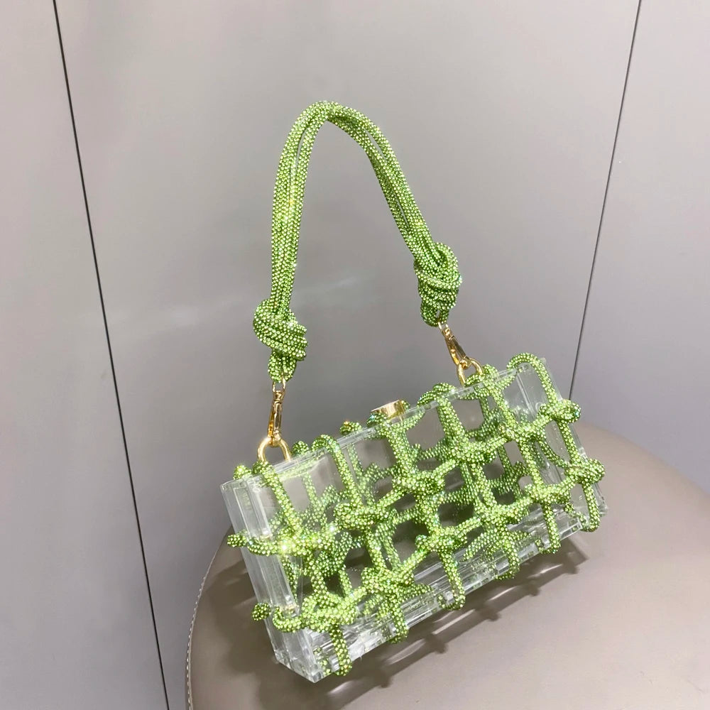 Abendtasche mit Strasssteinen, silberne, handgefertigte Handtasche mit Kristallbesatz für Damen, Geldbörsen und Handtaschen, luxuriöse Designer-Banketttasche