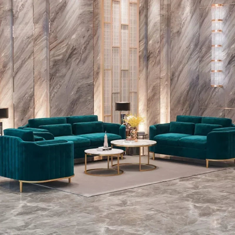 Moderne elegante Wohnzimmer Sofas Designer Grüne Boden Sessel Sofagarnituren Lounge Schnittsofas Divani Da Soggiorno Schlafzimmermöbel