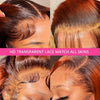 100% Human Hair 4/350 Highlight Ombre Body Wave 13x6 Lace Front Wig Ginger Orange Brown Colored Water Wave 13x4 Lace Frontal Wig