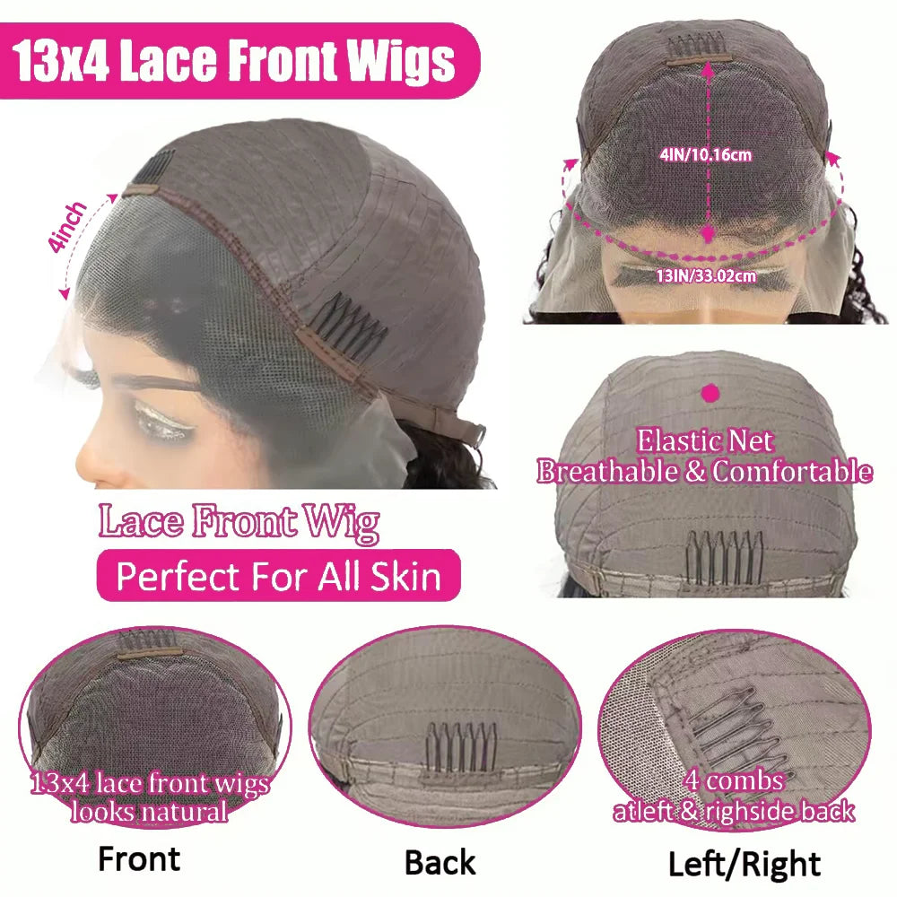 Highlight Body Wave Bob Wig Human Hair 13X4 Lace Front Human Hair Wigs Honey Blonde HD Transparent Lace Frontal Wig  For Women