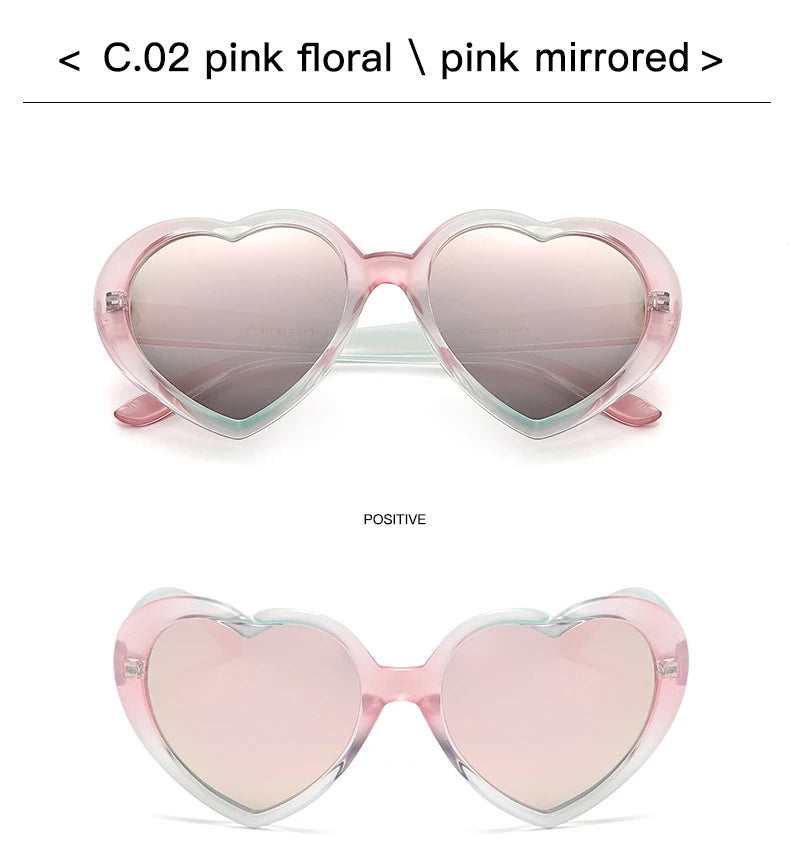 Neue herzförmige polarisierte Sonnenbrille für Damen, modisch, süß, Retro, Vintage, Verlaufs-Sonnenbrille, UV400-Schutz, Unisex-Brille