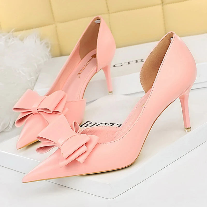 BIGTREE Shoes Bow-knot Woman Pumps Stiletto 10.5 Cm Women Basic Pump Pointed Toe Classic Pumps Sexy High Heels Women Shoes 2026