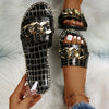 Women Slippers Fashion Sexy Chain Lock Solid Color Plus Size Sandals New Style Roman Style Flat Slippers Outdoor Slides Women