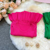 YuooMuoo Chic Fashion Sexy Package Hips Ruffled Mini Dress Women Summer Slim Elastic Knitted Party Dress Streetwear Lady Outfits