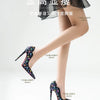 2025 Spring New High Heels Women's Embroidered Beaded Black Sexy Queen's Heel 10-12cm Pointed