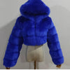 Women Warm Faux Fur Coat Winter Vintage Gradient Jacket Furry Outerwear Jackets Hooded Coats Plus Size Autumn Winter Streetwear