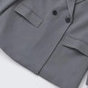 TRZA-Women's Double Breasted Office Wear Blazer Coat, Long Sleeve, Flap Pockets, Female Outerwear, Chic Tops, Fashion