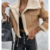 Faux Leather Jackets Women PU Short Thick Warm Black Outwear Female Aviator Retro Lapel Velvet Coat 2023 New Winter Woman Tops