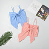 Summer Bow Crop Top Women Y2k Streetwear Clothes Korean Fashion Vest Blue White Pink Sleeveless Cute Tank Tops for Woman 2023