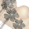 3Colors Women Fashion Diamonds Embroidery Flowers Tassel Bustier Corset Crop Tops To Wear Out Evening Club Party Camisoles Top