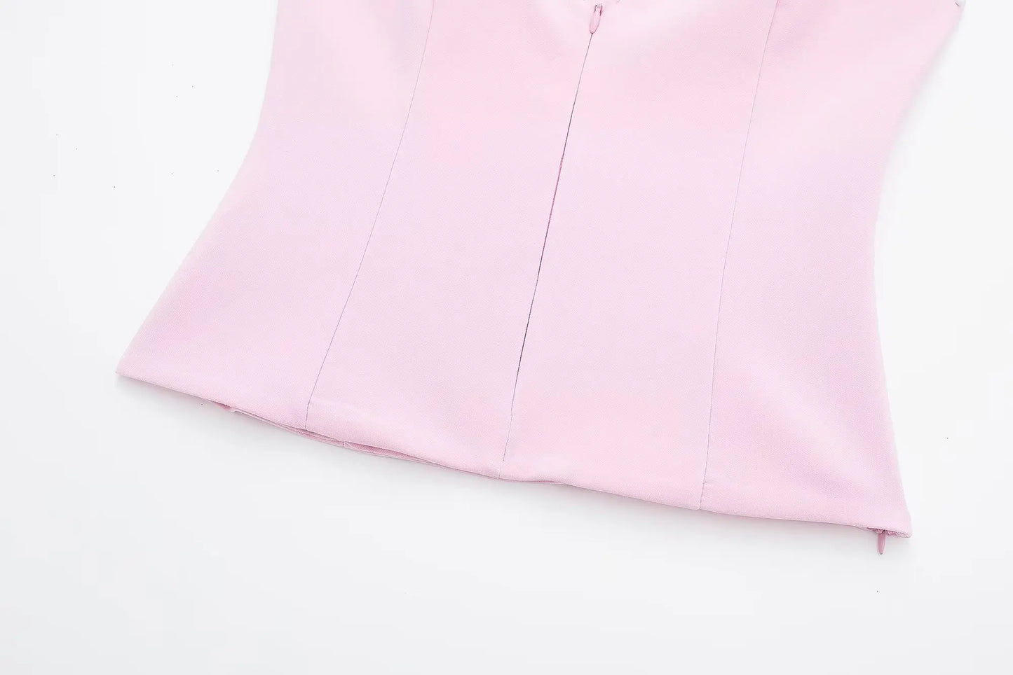 HH Women Pink 2 Piece Set Sexy V-Neck Sleeveless Backless Suspender Zipper Top+High Waist Back Pocket Mini Skirts Shorts Y2K